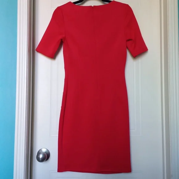Bright Red Sleeved Dress XS - Picture 4 of 6